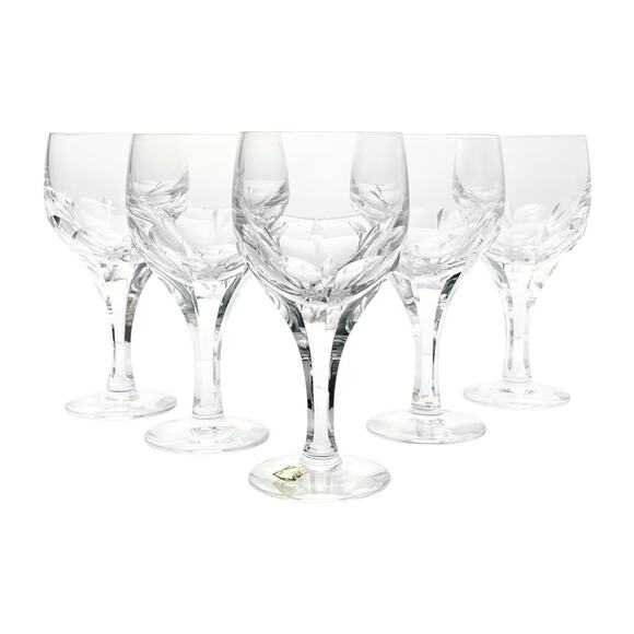 Atlantis Crystal “Evora” Set of 5 Crystal Water Glasses 6 5/8” 8oz - Picture 1 of 5
